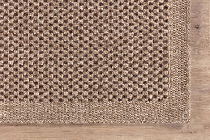 CAMILSON Easy Jute Rug 4x6, Indoor Outdoor Natural Color Fiber Area Rugs for Living Room Patio and Kitchen Rug, Sisal Boho Woven Design, Easy-Cleaning, Washable Outside Carpet Alfombras para(4 x 6)