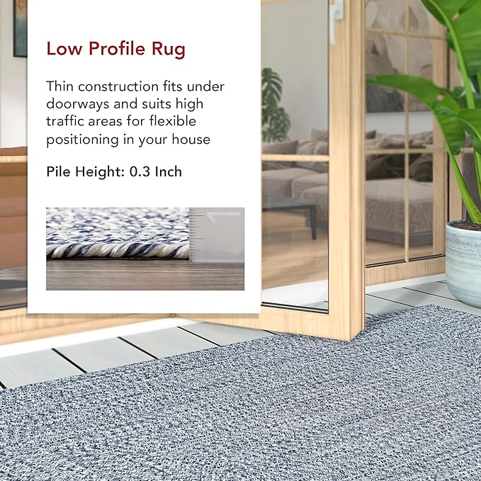 nuLOOM 2' x 3' Solid Hand Braided Indoor/Outdoor Area Rug, Pet-Friendly, High Traffic, Weather Resistant, for Patio, Balcony, Bedroom, Living Room, Dining Room, Wynn Navy