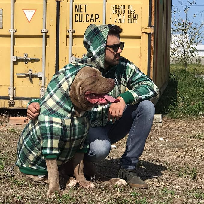 Spark Paws Human Hoodie - Premium Quality, Buttery Soft, Superior Comfort and Fit, Calming Fleece Interior, Suitable for All Styles – Green Plaid, XL