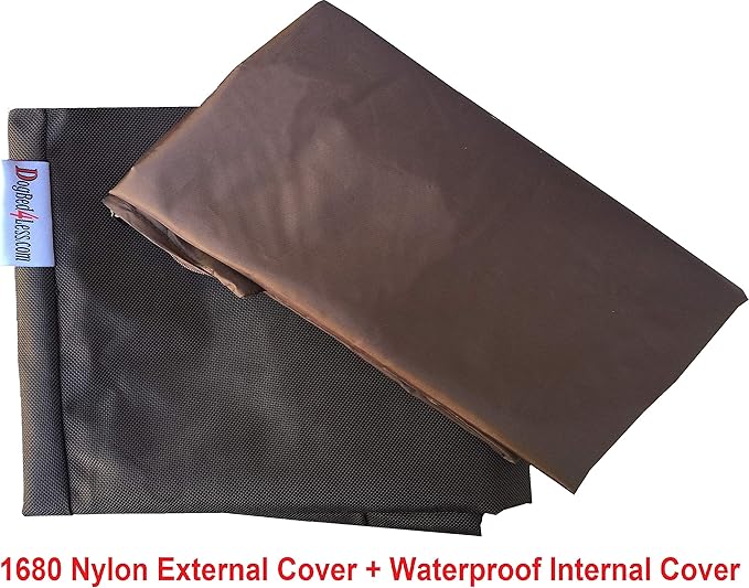 Dogbed4less Do It Yourself DIY Pet Bed Pillow Duvet 1680 Nylon Durable Cover and Waterproof Internal case for Dog/Cat at Medium 36"X29" Seal Brown Color - Covers only