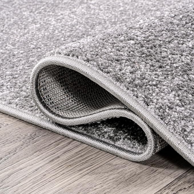 JONATHAN Y Haze Solid Low-Pile Gray 7x7 Square Indoor Area Rug, Coastal,Bohemian,Minimalist,Classic, Easy-Cleaning for Living Room,Bedroom,Kitchen,Pet Friendly,Non-Shedding (SEU100A-7SQ)