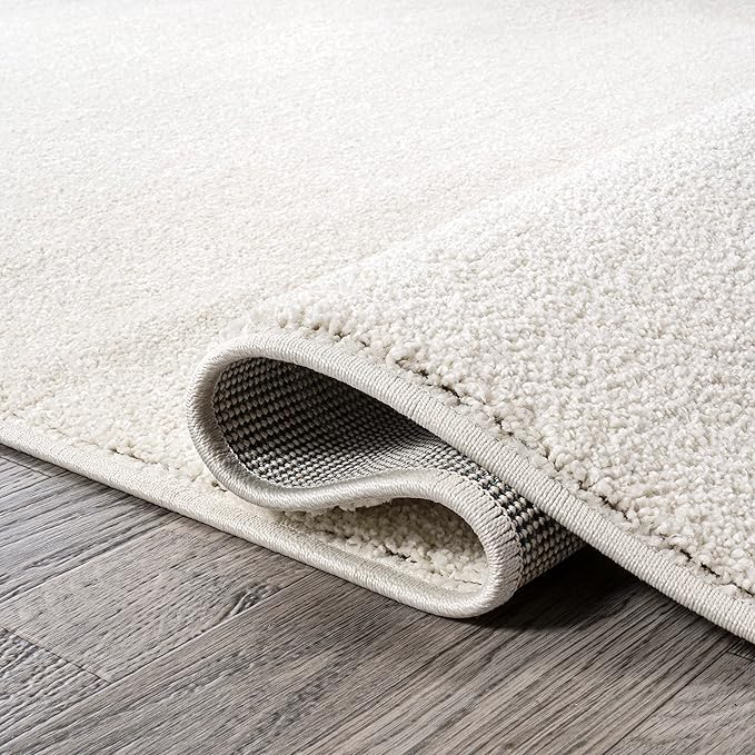 JONATHAN Y Haze Solid Low-Pile Cream 7x7 Square Indoor Area Rug, Coastal,Bohemian,Minimalist,Classic, Easy-Cleaning for Living Room,Bedroom,Kitchen,Pet Friendly,Non-Shedding (SEU100T-7SQ)