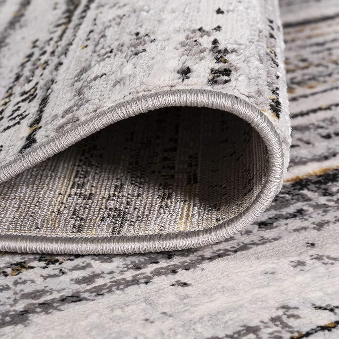 JONATHAN Y Loom Strie' Gray/Black Indoor Area Rug 3X5 ft, Modern for Living Room, Bedroom, Kitchen, Office, Easy-Cleaning, High Traffic, Pet-Friendly, Non-Shedding SOR200A-3