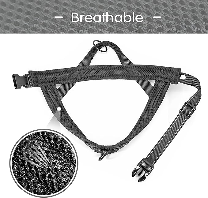 Didog No Pull Dog Harness with Soft Mesh Padded,Reflective & Quick Fit Light Weight Dog Strap Vest Harness,Easy for Walking Training (S:Chest 18-22", Mesh-Black)