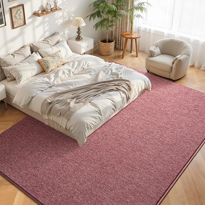 DweIke Rugs for Bedroom Living Room, 5x7 ft Red Area Rug, Washable Memory Foam Indoor Carpet, Modern Non-Slip Ultra Soft Carpets for Kids Boys Girls Adults Nursery Dorm Home Decor
