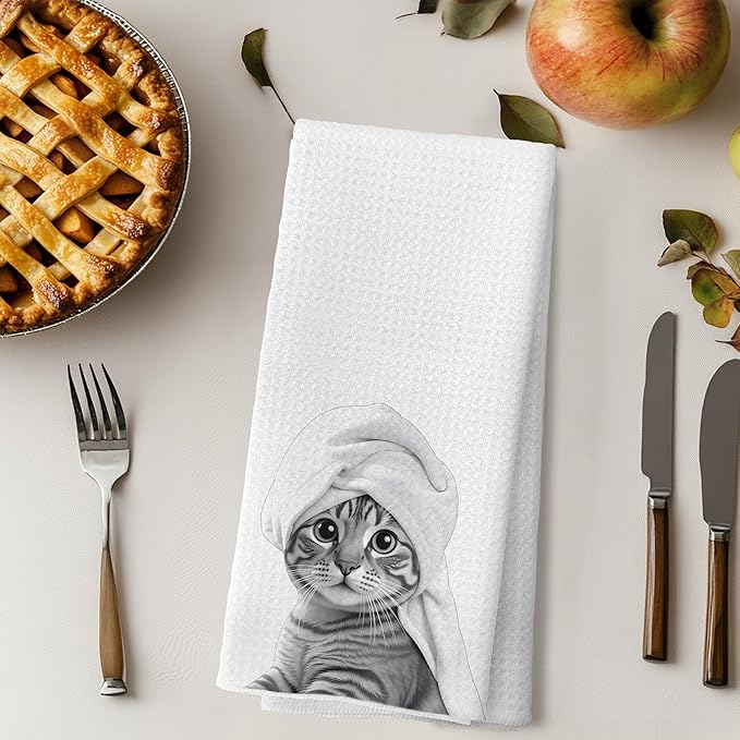 Funny Cat Hand Towels, Cat Gifts for Women, Funny Cute Hand Towels for Bathroom,16x24 Inches