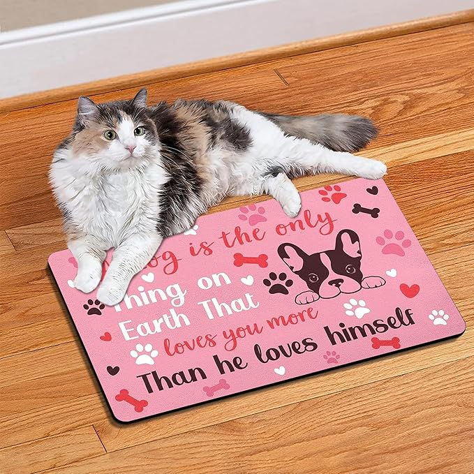 Pet Feeding Mat for Floors Waterproof Dog Mat for Food and Water Absorbent Quick Dry Non Slip mat for Cat Bowls