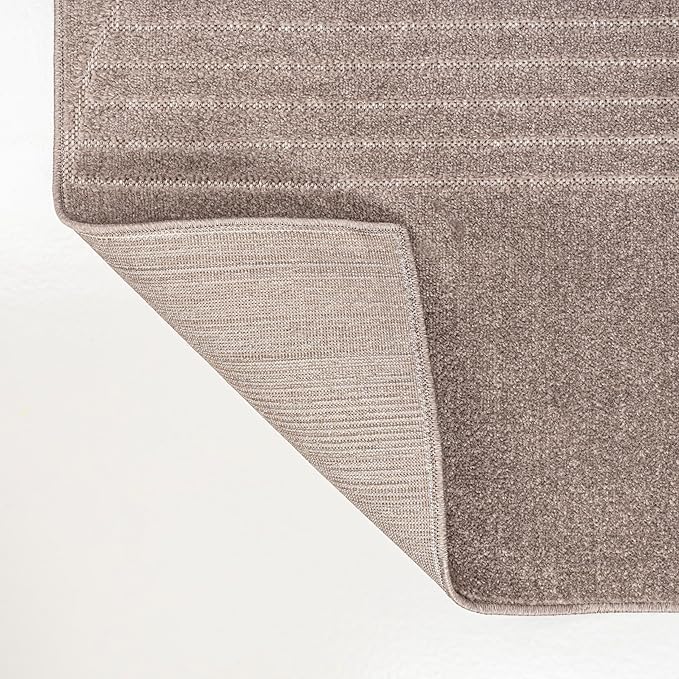 JONATHAN Y Nordby High-Low Arch Striped Indoor/Outdoor Area Rug, 4x6, Taupe/Beige, for Patio, Backyard, Living Room, Bedroom, Office, Hose-Washable (SCN104D-4)