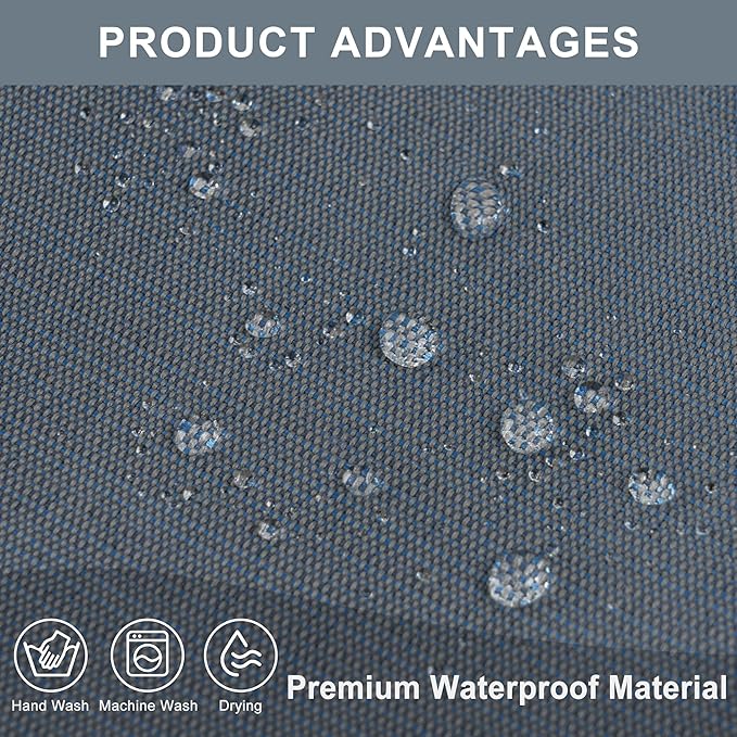 Dog Bed Covers Replacement Washable, Waterproof Dog Bed Cover with Zipper, 30Lx20Wx3H inch Durable Oxford Pet Bed Cover for Outdoor/Indoor Use, Cover Only, Blue-Gray