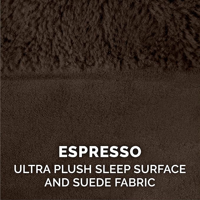 Furhaven Replacement Dog Bed Cover Plush & Suede Sofa-Style, Machine Washable - Espresso, Large