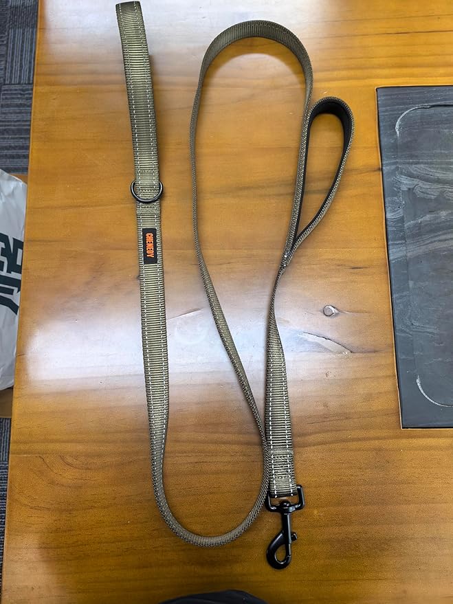 Heavy Duty Dog Leash, Leashes for Large Breed Dogs, Double Handle Dog Leash, Reflective Training Lead, Perfect for Medium to Large Dogs(6FTDeep Green)