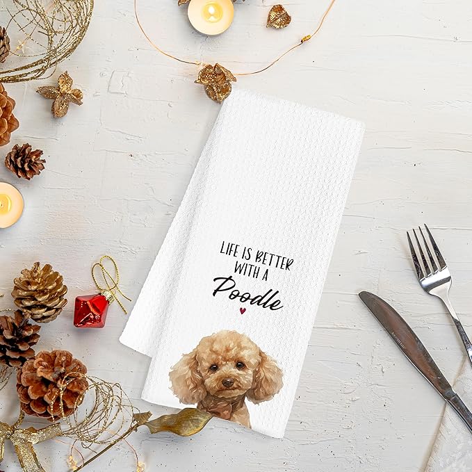 Poodle Gifts Kitchen Towels, 16x24 inch, Poodle Mom & Decorative Hand Towels for Kitchen, Dog Kitchen Decor