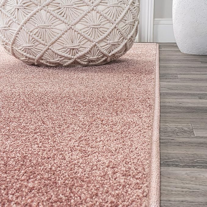 JONATHAN Y Haze Solid Low-Pile Pink 6x9 Oval Indoor Area Rug, Coastal,Bohemian,Minimalist,Classic, Easy-Cleaning for Living Room,Bedroom,Kitchen,Pet Friendly,Non-Shedding (SEU100P-6OV)