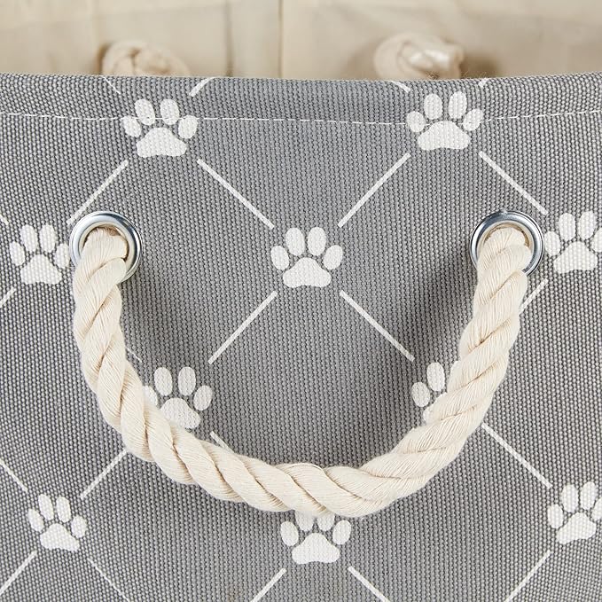 Bone Dry Pet Storage Paw and Bone, Trellis Collection, Medium Rectangle, 16x10x12, Gray