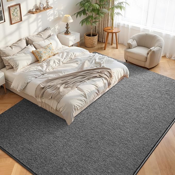 DweIke Rugs for Bedroom Living Room, 6x9 ft Black Grey Area Rug, Washable Memory Foam Indoor Carpet, Modern Non-Slip Ultra Soft Carpets for Kids Boys Girls Adults Nursery Dorm Home Decor