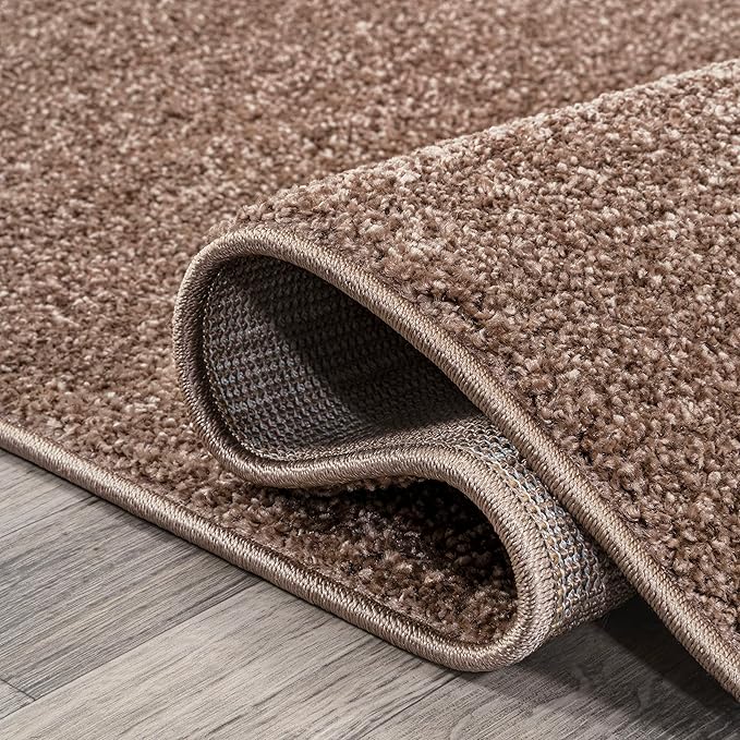 JONATHAN Y Haze Solid Low-Pile Brown Runner Rug 2x12, Coastal,Bohemian,Minimalist,Classic, Easy-Cleaning for Living Room,Bedroom,Kitchen,Pet Friendly,Non-Shedding (SEU100J-212)