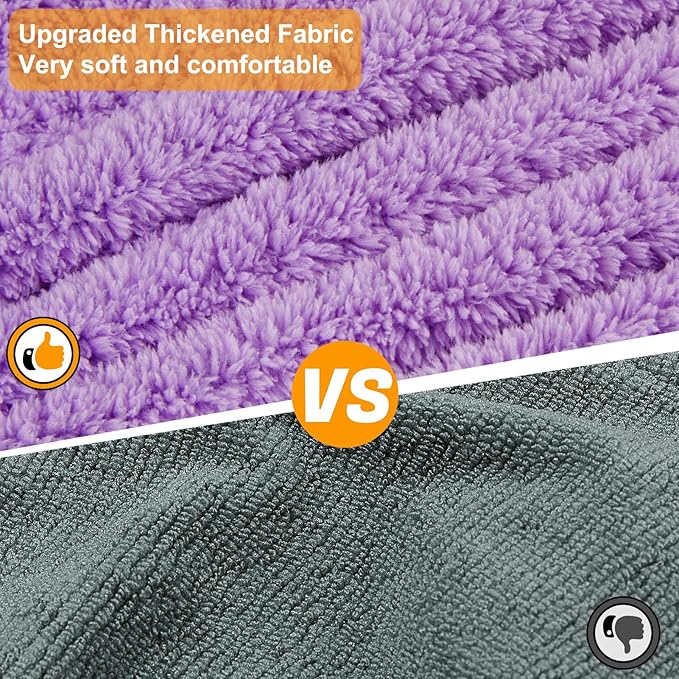Bienbee Dog Bathrobe, Quick Drying Super Absorbent Dog Robes for After Bath, Warm Keeping Dogs Towel, Dogs Bath Supplies, Light Purple XL