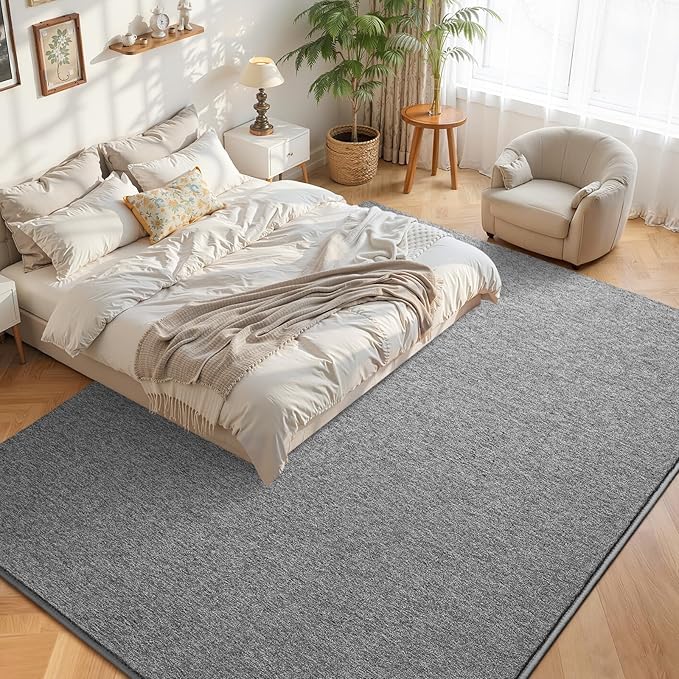 DweIke Rugs for Bedroom Living Room, 5x7 ft Grey Area Rug, Washable Memory Foam Indoor Carpet, Modern Non-Slip Ultra Soft Carpets for Kids Boys Girls Adults Nursery Dorm Home Decor