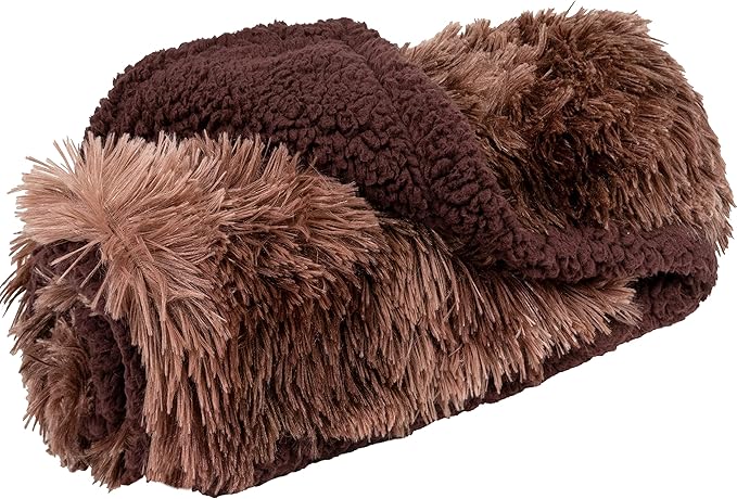 PetAmi Waterproof Dog Blanket for Small Medium Dogs, Calming Fleece Cat Blanket, Couch Protector Washable Sherpa Faux Fur Pet Throw for Puppy, Soft Reversible 29x40 Tie-Dye Brown