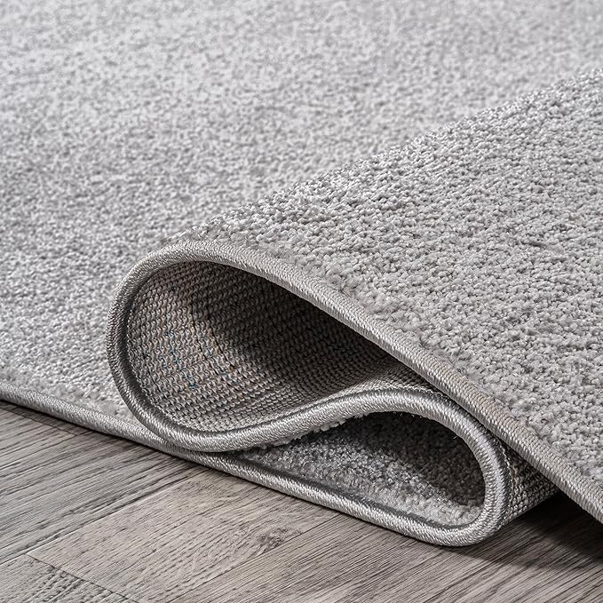 JONATHAN Y Haze Solid Low-Pile Light Gray 3x5 Oval Indoor Area Rug, Coastal,Bohemian,Minimalist,Classic, Easy-Cleaning for Living Room,Bedroom,Kitchen,Pet Friendly,Non-Shedding (SEU100K-3OV)