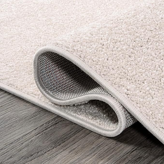 JONATHAN Y Haze Solid Low-Pile Ivory Indoor Area Rug 4x6, Coastal,Bohemian,Minimalist,Classic, Easy-Cleaning for Living Room,Bedroom,Kitchen,Pet Friendly,Non-Shedding (SEU100D-4)