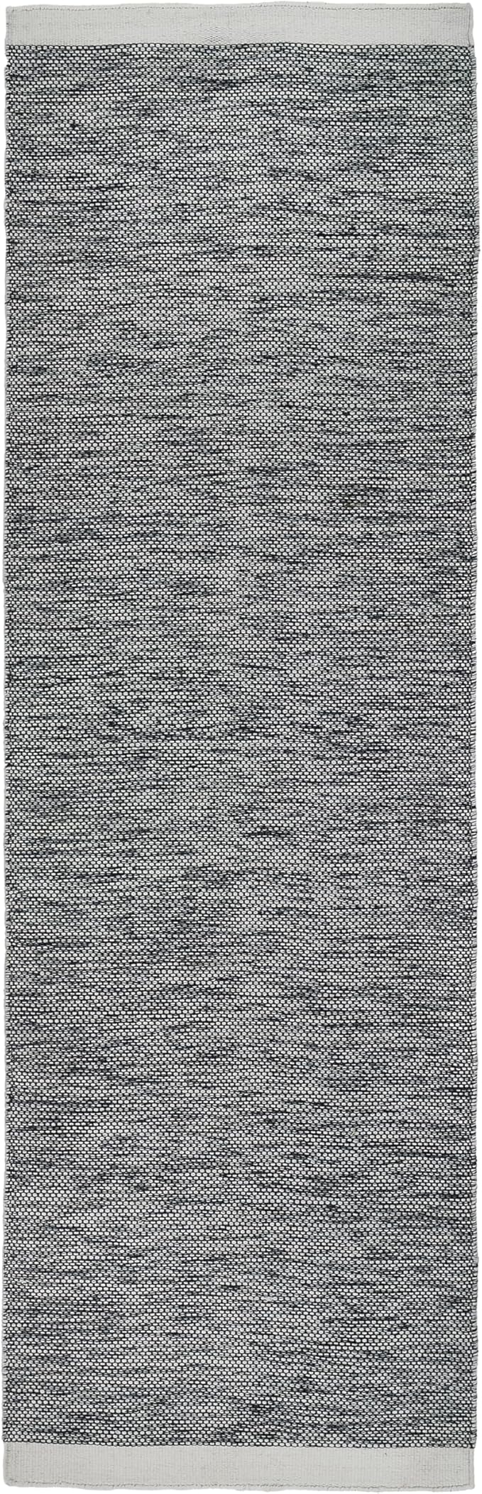 Fab Habitat Machine Washable Area Rug - Hand Woven, Stain Resistant, Pet Friendly - Premium Recycled Polyester Yarn - Solid - Kitchen, Hallway - Kingscote - Black & White - 2.5 x 8 ft Runner
