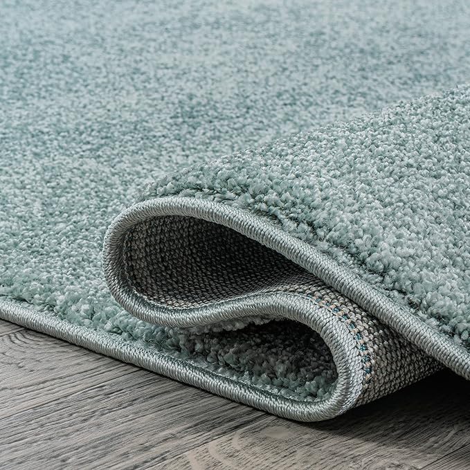 JONATHAN Y Haze Solid Low-Pile Aqua Blue Indoor Area Rug 3x5, Coastal,Bohemian,Minimalist,Classic, Easy-Cleaning for Living Room,Bedroom,Kitchen,Pet Friendly,Non-Shedding (SEU100S-3)