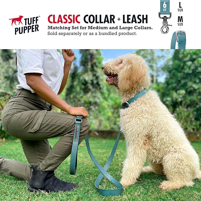 Tuff Pupper Classic Heavy Duty Dog Collar | 10x Stronger Than Leather | 100% Waterproof & Odor Proof Dog Collar | Tough Rust-Proof All Metal Hardware