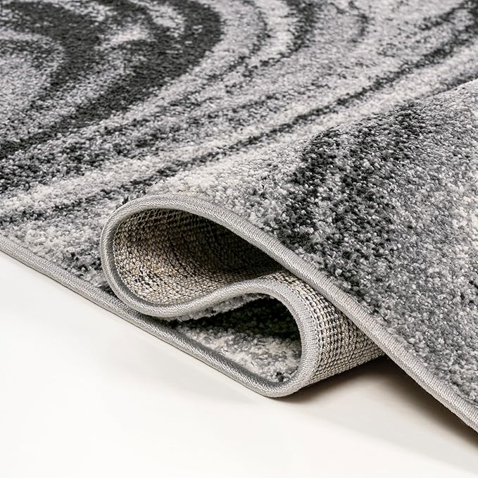 JONATHAN Y Viscon Abstract Marble Light Gray/Black Indoor Area Rug 4x6, Modern,Contemporary,Geometric,Casual, Easy-Cleaning for Living Room,Bedroom,Kitchen,Pet Friendly,Non-Shedding (SEU207A-4)