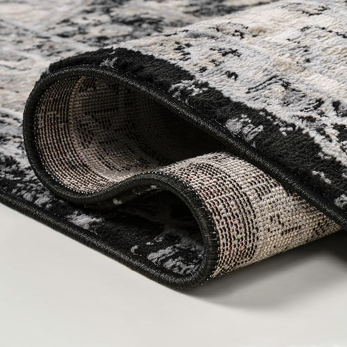 JONATHAN Y Vintage Medallion Indoor Runner Rug 2X8 Black/Ivory, Modern Boho for Living Room, Bedroom, Kitchen, Office, Easy-Cleaning, High Traffic, Pet-Friendly, Non-Shedding MDP106F-28