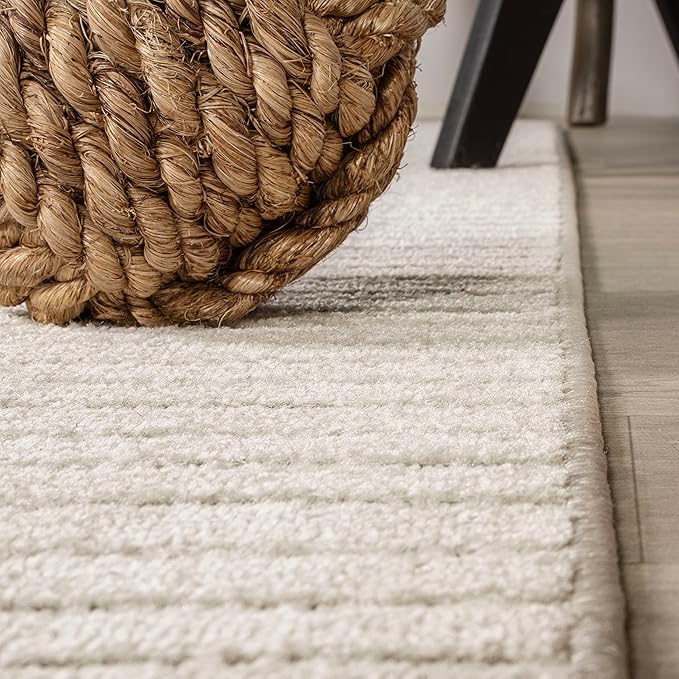 JONATHAN Y Hallie High-Low Curve Ivory/Cream 6' Round Indoor/Outdoor Area Rug, Minimalist, Pet Friendly, Non-Shedding, Stain Resistant, Hose-Washable for Backyard, Patio, Porch (SCN100B-6R)