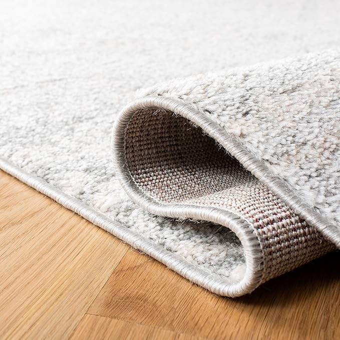 SAFAVIEH Tulum Collection Area Rug - 6'7" Square, Light Grey & Ivory, Moroccan Boho Tribal Design, Non-Shedding & Easy to Clean, Ideal for Living Room, Bedroom, Dining Space (TUL272F)