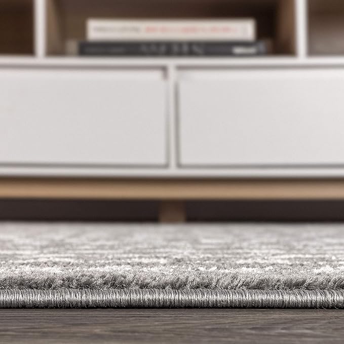 JONATHAN Y Ziri Moroccan Geometric Gray/Cream Indoor Area Rug, 5x8, Bohemian, Scandinavian, Easy-Cleaning for Living Room, Bedroom, Kitchen, Pet Friendly, Non-Shedding (MOH210B-5)