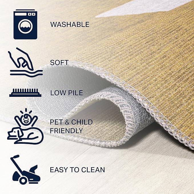 JONATHAN Y Machine Washable Moss/Cream Indoor Area Rug 8X10 ft, Chayton Minimalist Geometric for Living Room, Bedroom, Kitchen, Office, Easy-Cleaning, Pet-Friendly, Non-Shedding WSH110B-8
