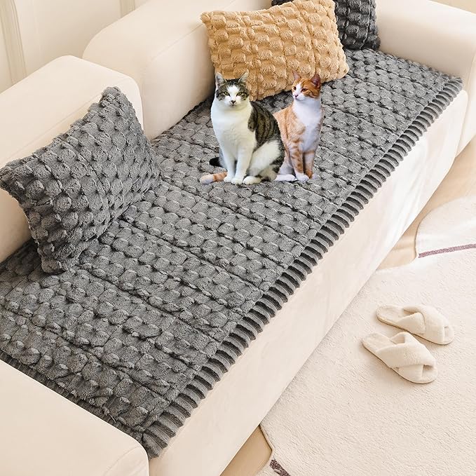 Mivnue Pet Couch Cover, Couch Covers for Dogs, Washable Dog Sofa Covers Couch Protector, Fuzzy Non Slip Couch Slipcover Pet Friendly