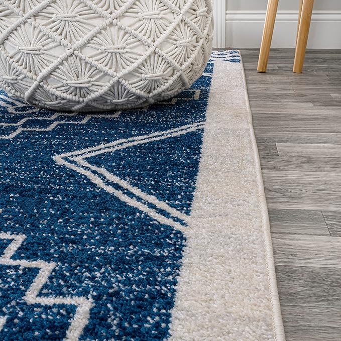 JONATHAN Y Amir Moroccan Beni Souk Navy/Ivory Indoor Area Rug, 5x8, Bohemian, Scandinavian, Easy-Cleaning for Living Room, Bedroom, Kitchen, Pet Friendly, Non-Shedding (MOH200D-5)