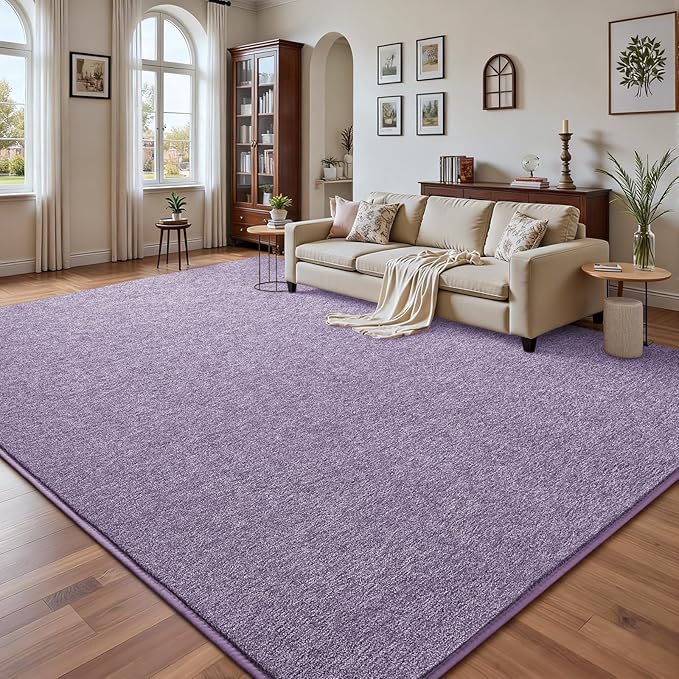 DweIke Rugs for Bedroom Living Room, 4x6 ft Purple Area Rug, Washable Memory Foam Indoor Carpet, Modern Non-Slip Ultra Soft Carpets for Kids Boys Girls Adults Nursery Dorm Home Decor