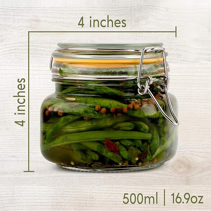 Galashield Glass Jars with Lids 16 oz Food Storage Jars with Airtight Lids Leak Proof Glass Canisters Kitchen Jars