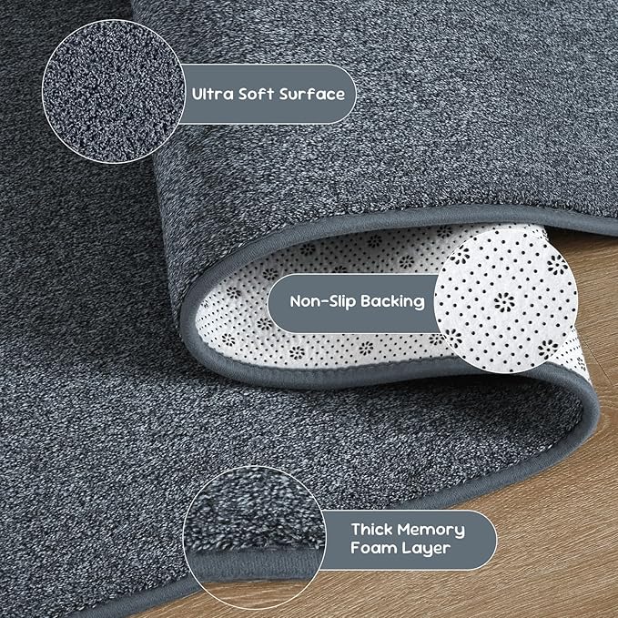 DweIke Rugs for Bedroom Living Room, 5x7 ft Blue Grey Area Rug, Washable Memory Foam Indoor Carpet, Modern Non-Slip Ultra Soft Carpets for Kids Boys Girls Adults Nursery Dorm Home Decor