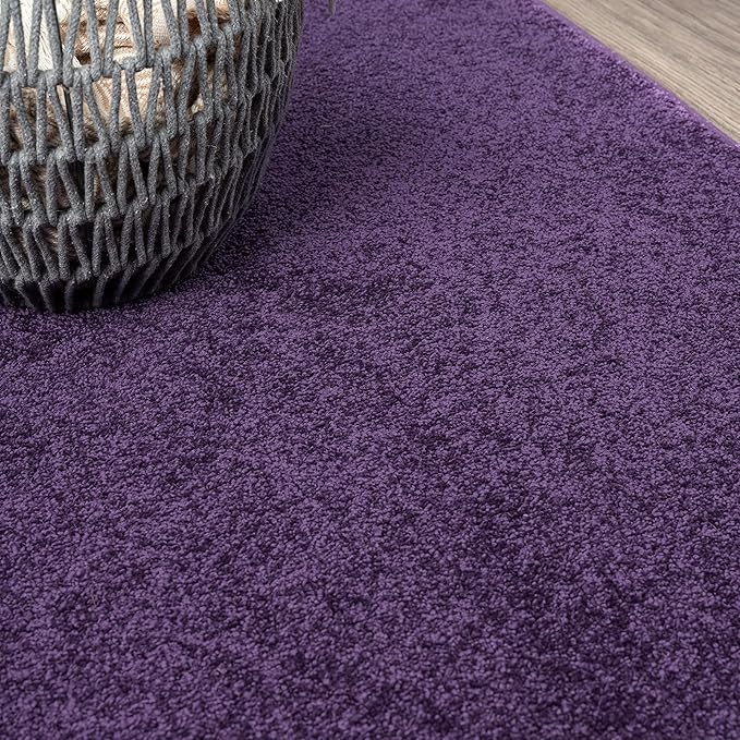 JONATHAN Y Haze Solid Low-Pile Purple Runner Rug 2x10, Coastal,Bohemian,Minimalist,Classic, Easy-Cleaning for Living Room,Bedroom,Kitchen,Pet Friendly,Non-Shedding (SEU100N-210)