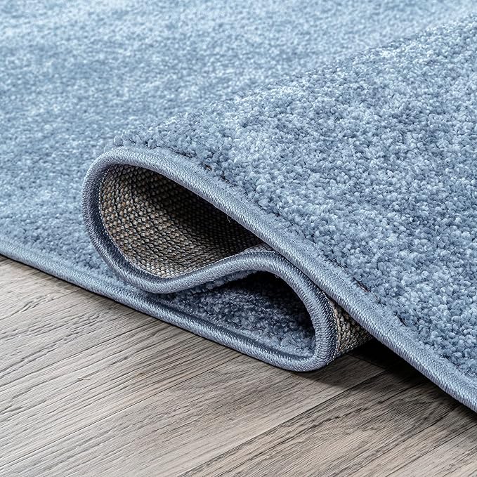 JONATHAN Y Haze Solid Low-Pile Classic Blue Runner Rug 2x8, Coastal,Bohemian,Minimalist,Classic, Easy-Cleaning for Living Room,Bedroom,Kitchen,Pet Friendly,Non-Shedding (SEU100F-28)