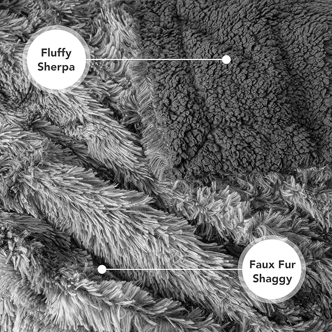 PetAmi Waterproof Dog Blanket for Large Dog, Queen Size Calming Pet Blanket Couch Cover Protector, Sherpa Faux Fur Cat Throw for Sofa Furniture Bed, Soft Fluffy XL, 90x90 Tie-Dye Gray