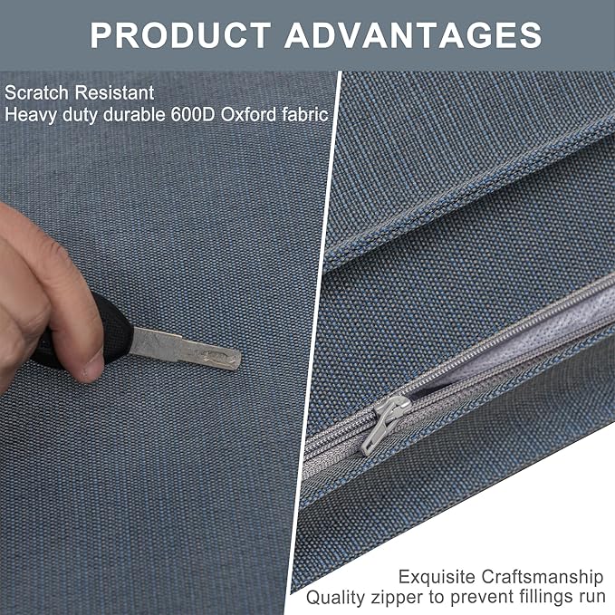 Dog Bed Covers Replacement Washable, Waterproof Dog Bed Cover with Zipper, 30Lx20Wx3H inch Durable Oxford Pet Bed Cover for Outdoor/Indoor Use, Cover Only, Blue-Gray