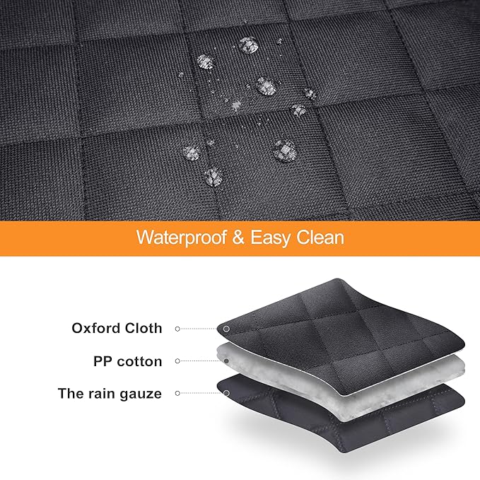 GXT Dog Back Seat Cover Protector for Cars SUV and Trucks with Mesh Window, Scratchproof Nonslip and Waterproof Material(Black)