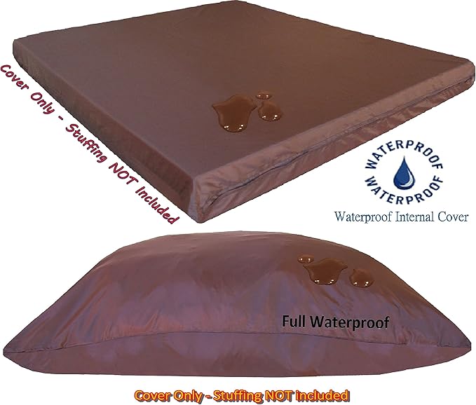 Dogbed4less Do It Yourself DIY Pet Bed Pillow Duvet Suede Cover + Waterproof Internal case for Dog/Cat at Large 48"X29" Espresso Color - Covers only