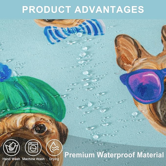 Dog Bed Covers Replacement Washable, Waterproof Dog Bed Cover with Zipper, 30Lx20Wx3H inch Durable Oxford Pet Bed Cover for Outdoor/Indoor Use, Cover Only, Hats Pattern