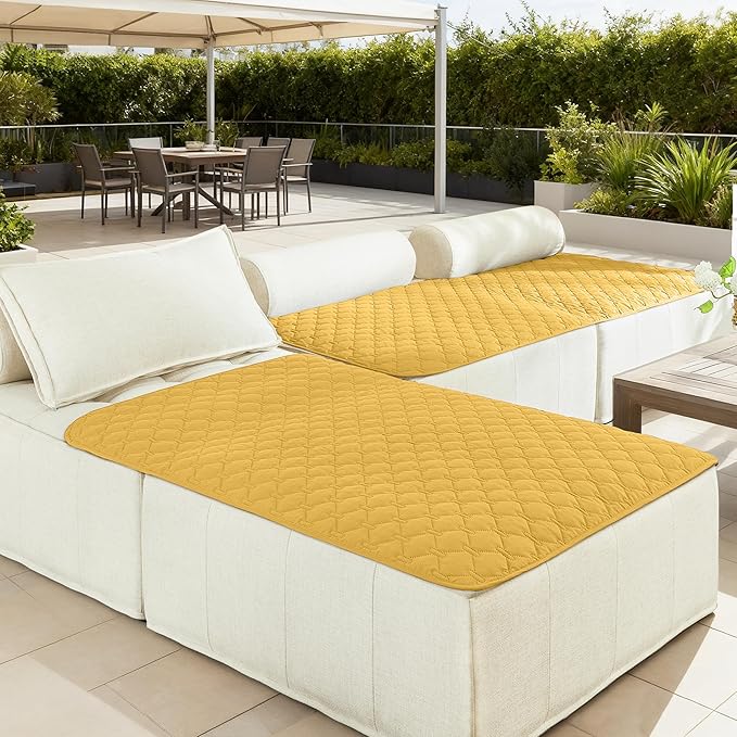 gogobunny 100% Double-Sided Waterproof Dog Bed Cover Pet Blanket Sofa Couch Furniture Protector for Puppy Large Dog Cat, Reversible (40x50 Inch (Pack of 1), Dark Yellow/Light Yellow)