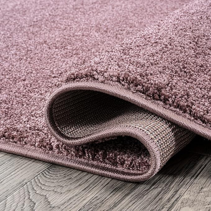 JONATHAN Y Haze Solid Low-Pile Light Purple Indoor Area Rug 4x6, Coastal,Bohemian,Minimalist,Classic, Easy-Cleaning for Living Room,Bedroom,Kitchen,Pet Friendly,Non-Shedding (SEU100R-4)