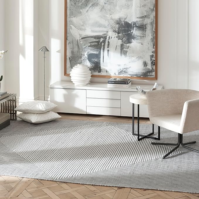 Fab Habitat Machine Washable Area Rug - Hand Woven, Stain Resistant, Pet Friendly - Premium Recycled Polyester Yarn - Contemporary - Kitchen, Hallway - Denver - Gray - 2.5 x 8 ft Runner