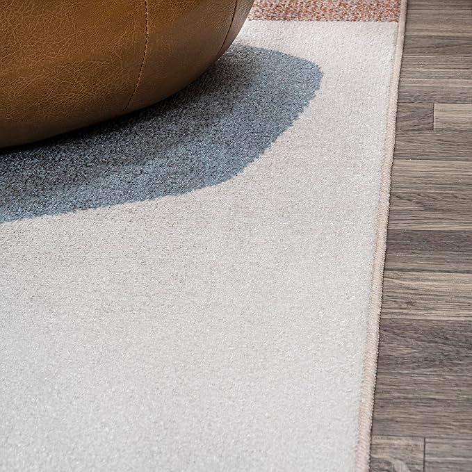 JONATHAN Y Machine Washable Cream/Multi Indoor Area Rug 4X6 ft, Riley Abstract Coastal Contemporary for Living Room, Bedroom, Kitchen, Office, Easy-Cleaning, Pet-Friendly, Non-Shedding WSH308A-4